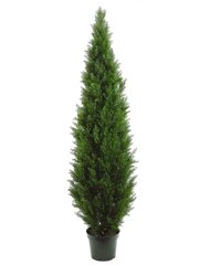 7' Potted Artificial Cedar Topiary Tree