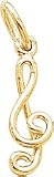 Music Charm, Gold Plated Silver