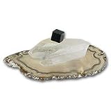 Agate and crystal sculpture, 'Black Cube' 4 W 2 L