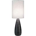 Table Lamp with Linen Fabric Shade - Brushed Dark Bronze