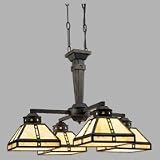 Progress Lighting P4102-46 4-Light Arts and Crafts Chandelier, Weathered Bronze