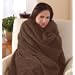 Sunbeam Microplush Throw Camelot Cuddler Electric Heated Warming Blanket, Walnut Brown