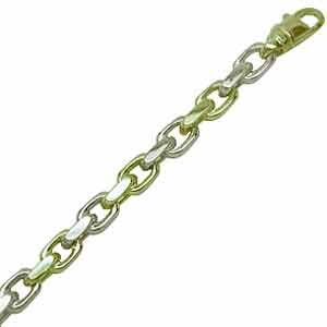 Two Tone Fancy Chain Men's Bracelet