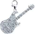 Guitar, 14K Gold Diamond Charm