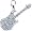 Guitar, 14K White Gold Diamond Charm