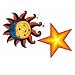 Star And Moon Glitter Temporary Tattoo 2.5x3.5