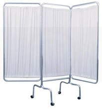 Privacy Screen With Three Panel Curtain For Patient Room