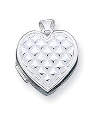 Sterling Silver Quilted Heart Locket
