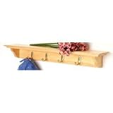 Wall Mounted 4 Hook Coat Hanger (Natural) (4H x 30W x 4.5D)