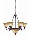 Crystorama - Amber Glass Chandelier Combined with Solid Brass Ornamentation - 6306-A-...
