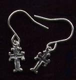 Tiny Silver Cross Earrings