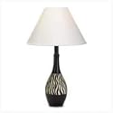 BLACK WHITE STRIPE TABLE LAMP ZEBRA PRINT AFRICA SAFARI