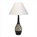 BLACK WHITE STRIPE TABLE LAMP ZEBRA PRINT AFRICA SAFARI