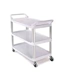 Four-Shelf Utility Cart, Open All Sides, 300 lb capacity 40 5/8x20x51, Black, EA