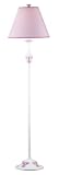 Kenroy Homes Dreamland Floor Lamp with a White and Pink Butterly Motiff Base and a Two Toned Pink Fabric Shade