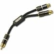 Impact Acoustics SonicWave - Audio cable - RCA (M) - RCA (F) - 6 in - triple shielded coaxial - charcoal