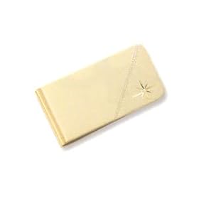 Gold Plated Money Clip w Diamond