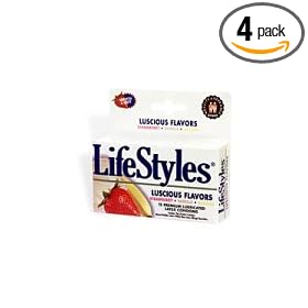 LifeStyles Extra Fun Brand Assorted Flavor Condoms,12-Count Boxes (Pack of 4)