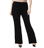 Plus Flat Front Bootleg Jersey Ponte Trousers