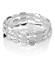 Silver Plated Twist Nugget Stretch Bracelet