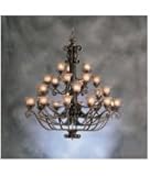 IMAGE OF Kichler Lighting 1858CZ Cottage Grove - Twenty Seven Light Four Tier Chandelier, Carre Bronze Finish with Mocha Wisp Glass