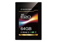 シリコンパワー 2.5インチSolid State Disk 高速転送 SATA(SATAI/II)準拠 64GB MLCチップ採用 SP064GBSSDE20S25