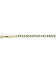 5mm Fancy Two Tone Gold Link Bracelet 7"