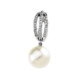 14K White Gold Paspaley South Sea Cultured Pearl and Diamond Pendant