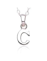 Jo For Girls sterling Silver Letter C Pendant on a 14 Inch Chain