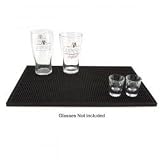 Large Rubber Bar Service Spill Mat - Black: Black