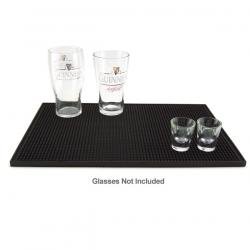 Large Rubber Bar Service Spill Mat - Black: Black