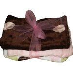 Personalized Pink and Chocolate Chenille Burp Set