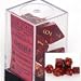 Chessex Dice: Polyhedral 7-Die Scarab Dice Set - Scarlet w/Gold