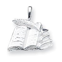 Sterling Silver Books with Quill Charm