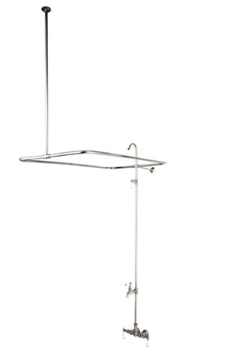 Kingston Brass CC64T1 Vintage Leg Tub Filler and Shower, Porcelain Lever Handle, Polished Chrome