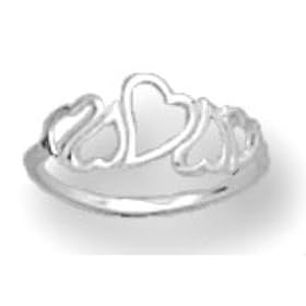 Heart Sterling Silver Ring Childrens Sizes, 3