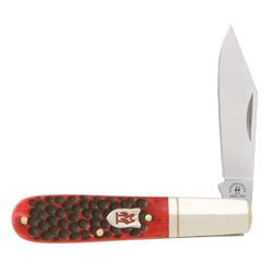Kissing Crane Red Jigged Bone Barlow Folding Knife