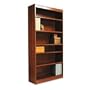 Alera Square Corner Bookcase, Wood Veneer, 6-Shelf, 36w x 12d x 72h, Mahogany