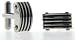 Stainless Steel Cufflinks w/ Black Stripes