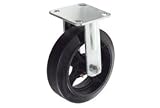Heavy Duty Rigid Plate Caster 8 Mold-On Rubber Wheel 600 Lb. Capacity