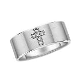 Men's Stainless Steel, 1/20 ct. tw. Diamond Fashion Ring