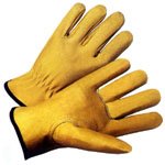 IMAGE OF Deerskin Leather Work Gloves with Keystone Thumb (Sold by Dozen) - Size Large