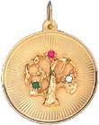 Tree of Life on Disc, 14K Gold Charm