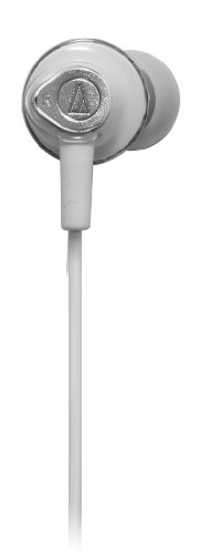 Audio Technica ATH-CKM50A In-ear Headphones with 12.5mm Rare-earth Drivers and S/M/L earpieces, White