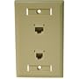 Cables to Go 27419 Cat5E RJ45 with Cat3 RJ12 Configured Wall Plate (Ivory)