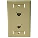 Cables to Go 27419 Cat5E RJ45 with Cat3 RJ12 Configured Wall Plate (Ivory)