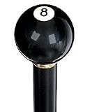 Genuine 8-Ball Handle Walking Stick With Black Beechwood Shaft and Brass Collar
