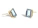14K Yellow Gold Genuine Emerald-cut Aquamarine Stud Earrings