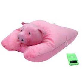 Plush Piggy Squishy Pillow w/ MP3 iPod Speaker - Image
