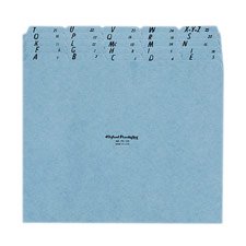 ESSPN325 A thru Z Pressboard File Guide, 1/5 Self Tab, Legal, Blue
